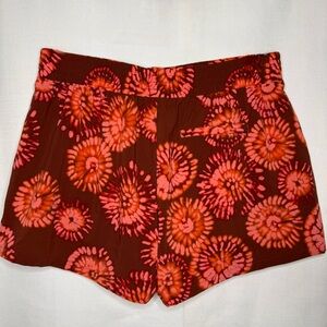 Toad&Co Women's Red and Pink Tie-Dye Athletic Shorts